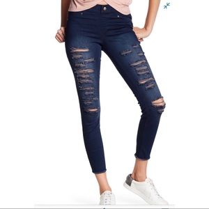 HUE Ripped Denim Skimmer Leggings